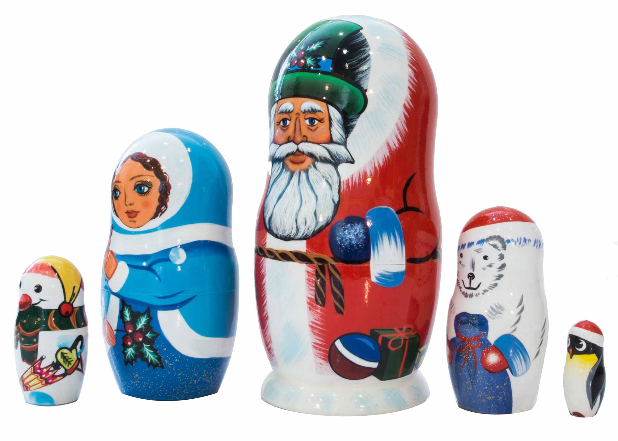 Buy Polar Christmas Nesting Doll 5pc/5" at GoldenCockerel.com