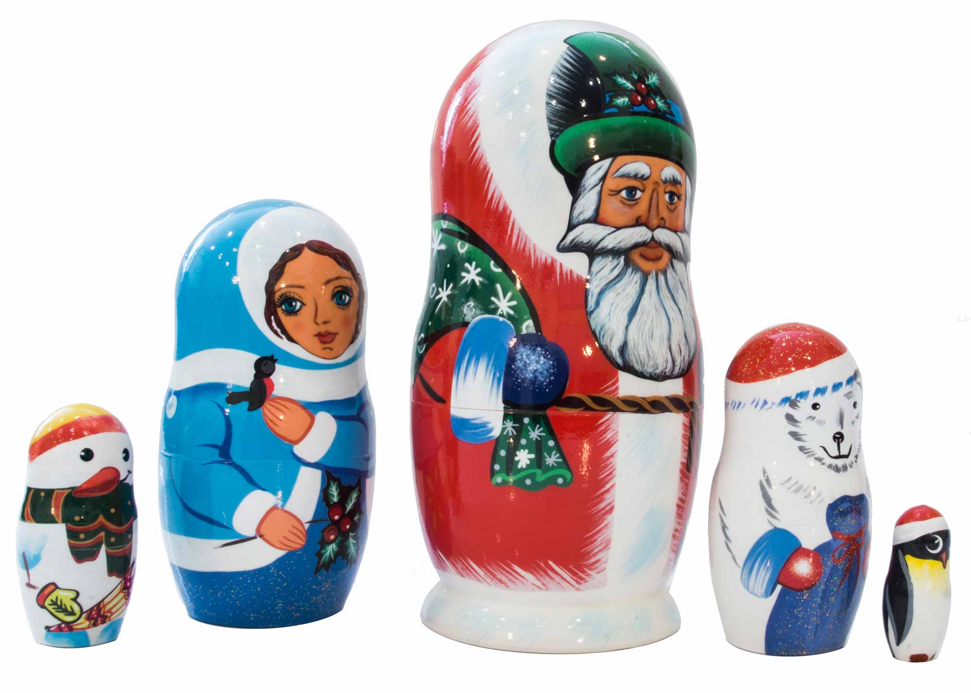 Buy Polar Christmas Nesting Doll 5pc/5" at GoldenCockerel.com