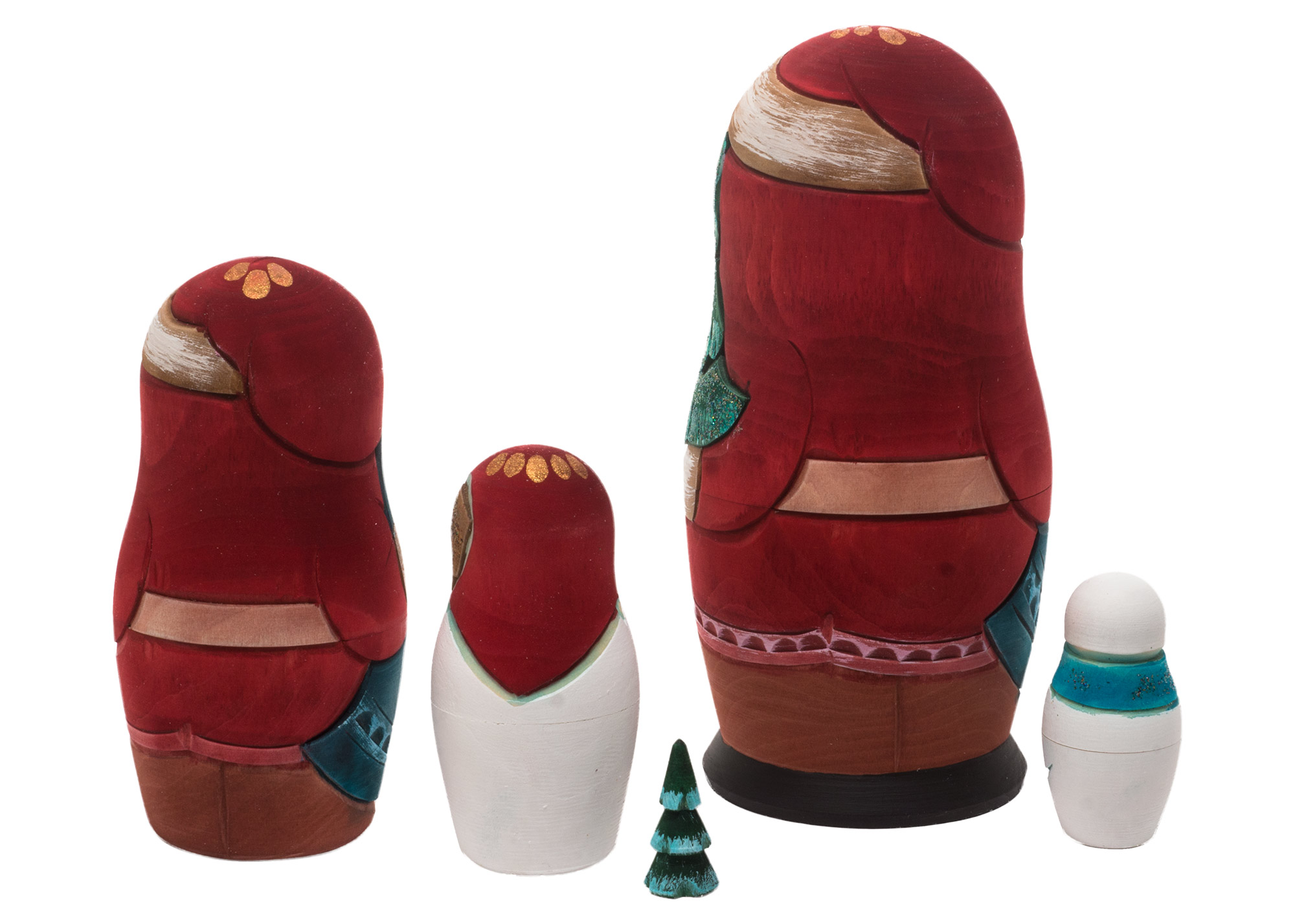 Buy Carved Christmas Nesting Doll 5pc./6" at GoldenCockerel.com