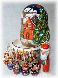 Buy Christmas Parade Doll 9" with 6 Ornaments at GoldenCockerel.com