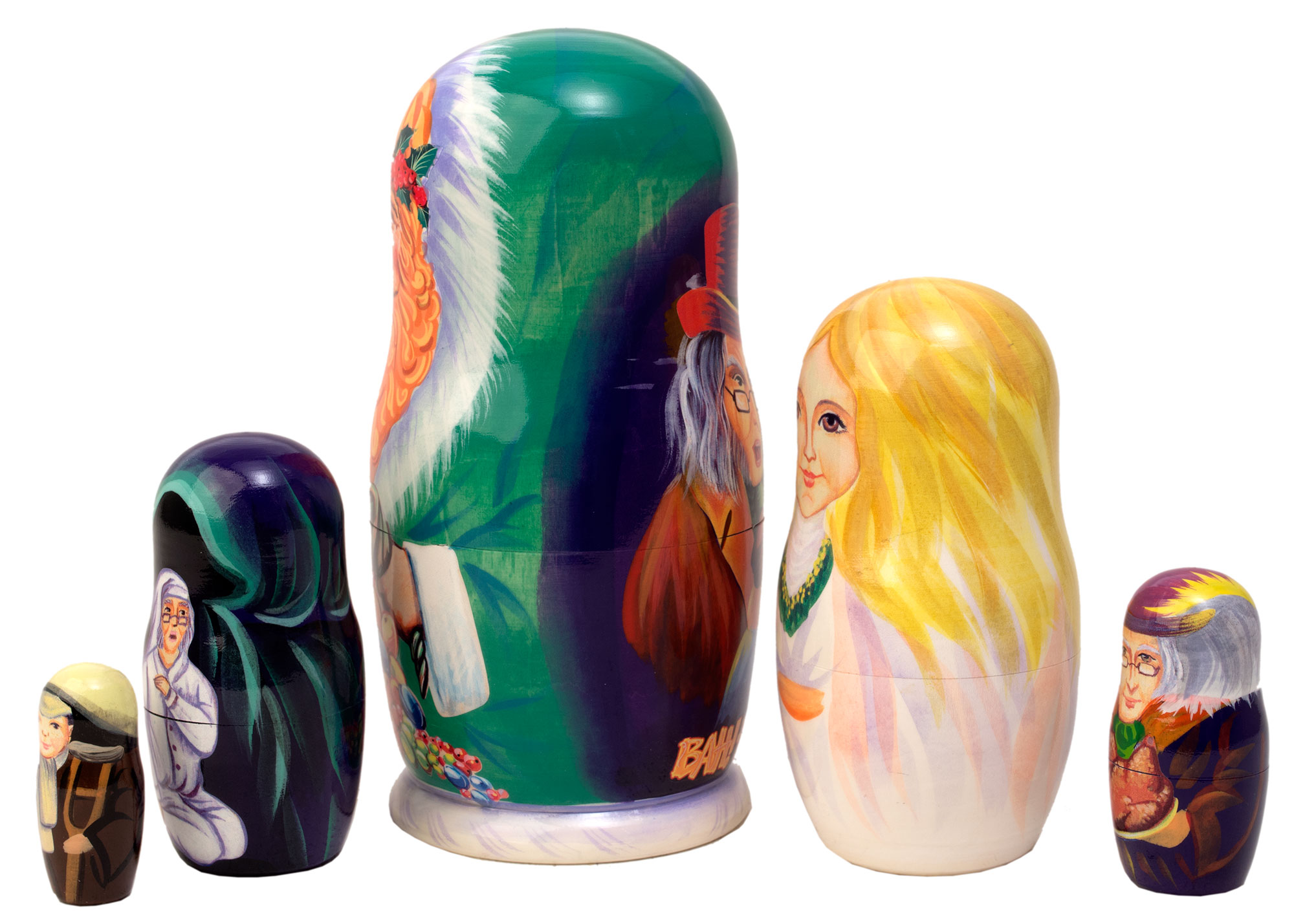 Buy Christmas Carol Nesting Doll 5pc./5" at GoldenCockerel.com