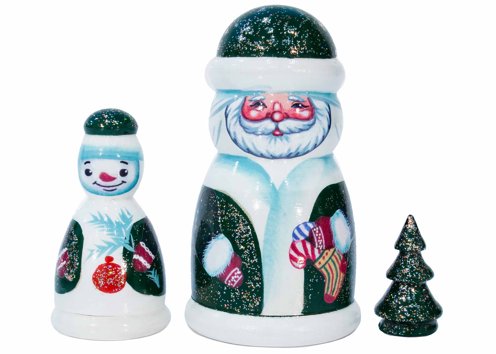 Buy Irish Santa w/ Snowman Nesting Doll 3 pc. 4” at GoldenCockerel.com