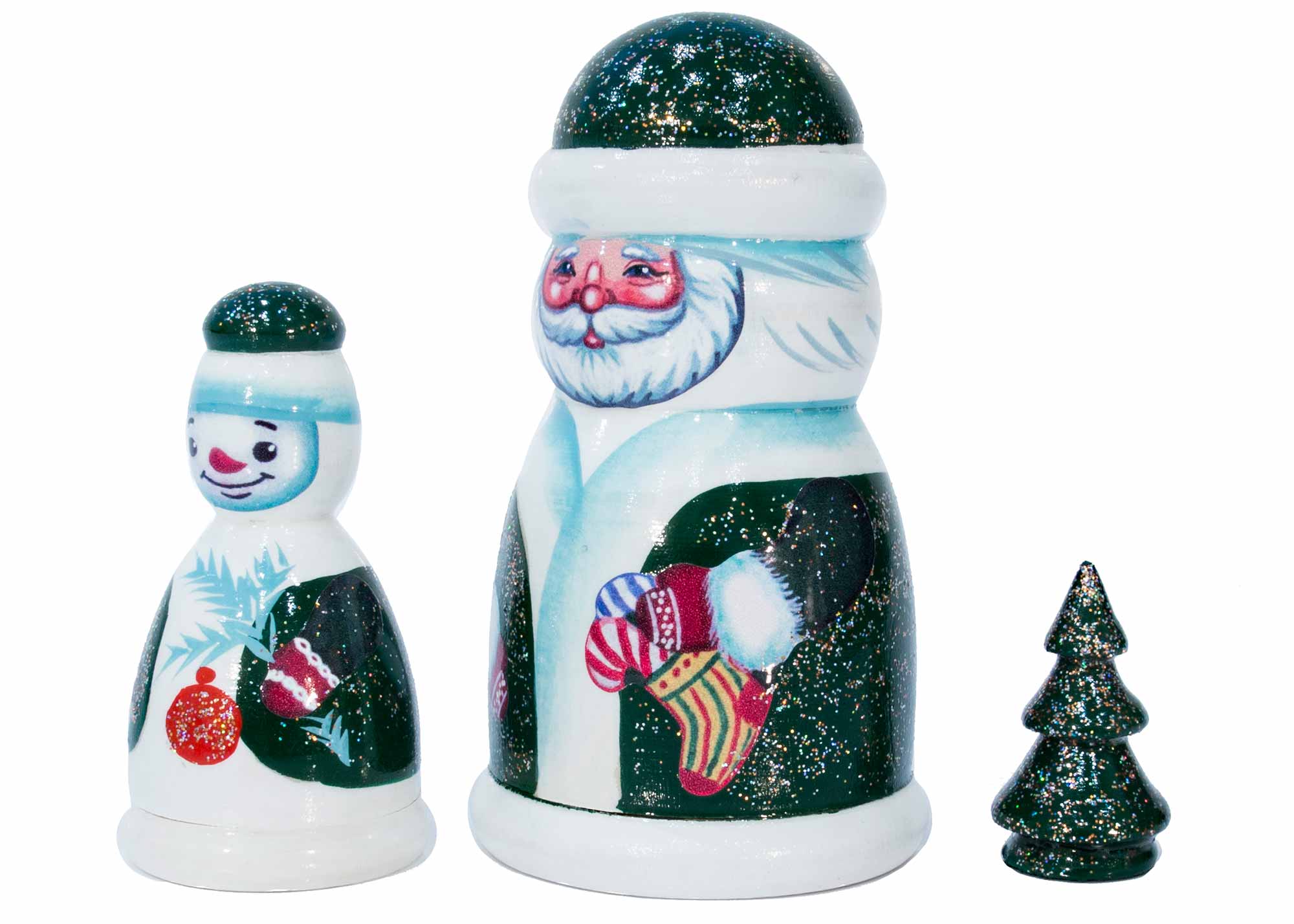 Buy Irish Santa w/ Snowman Nesting Doll 3 pc. 4” at GoldenCockerel.com