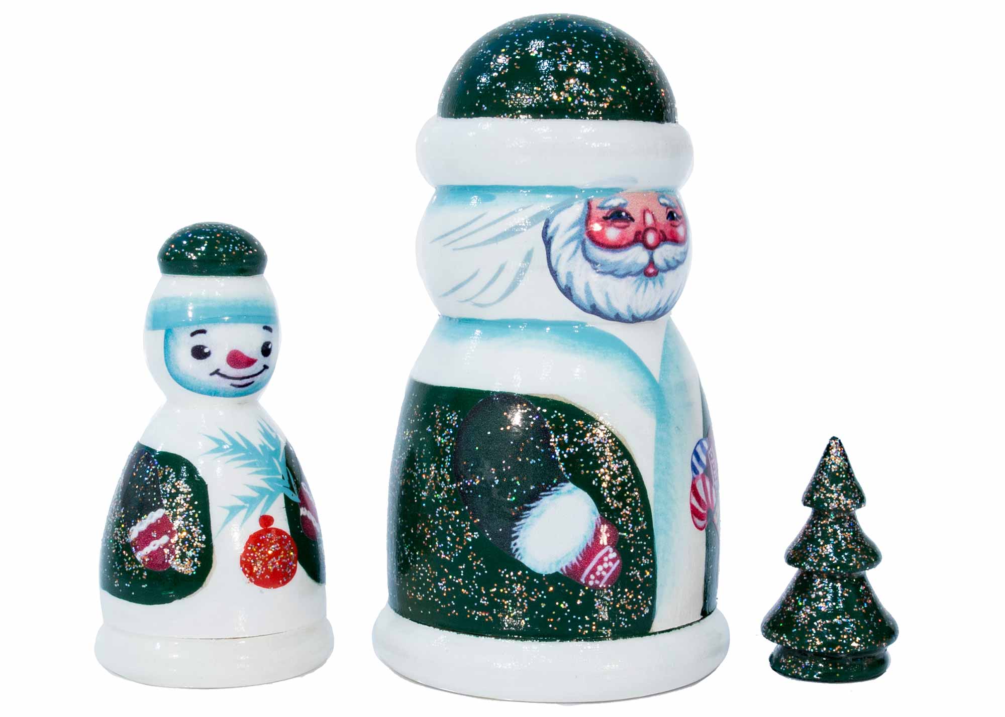 Buy Irish Santa w/ Snowman Nesting Doll 3 pc. 4” at GoldenCockerel.com