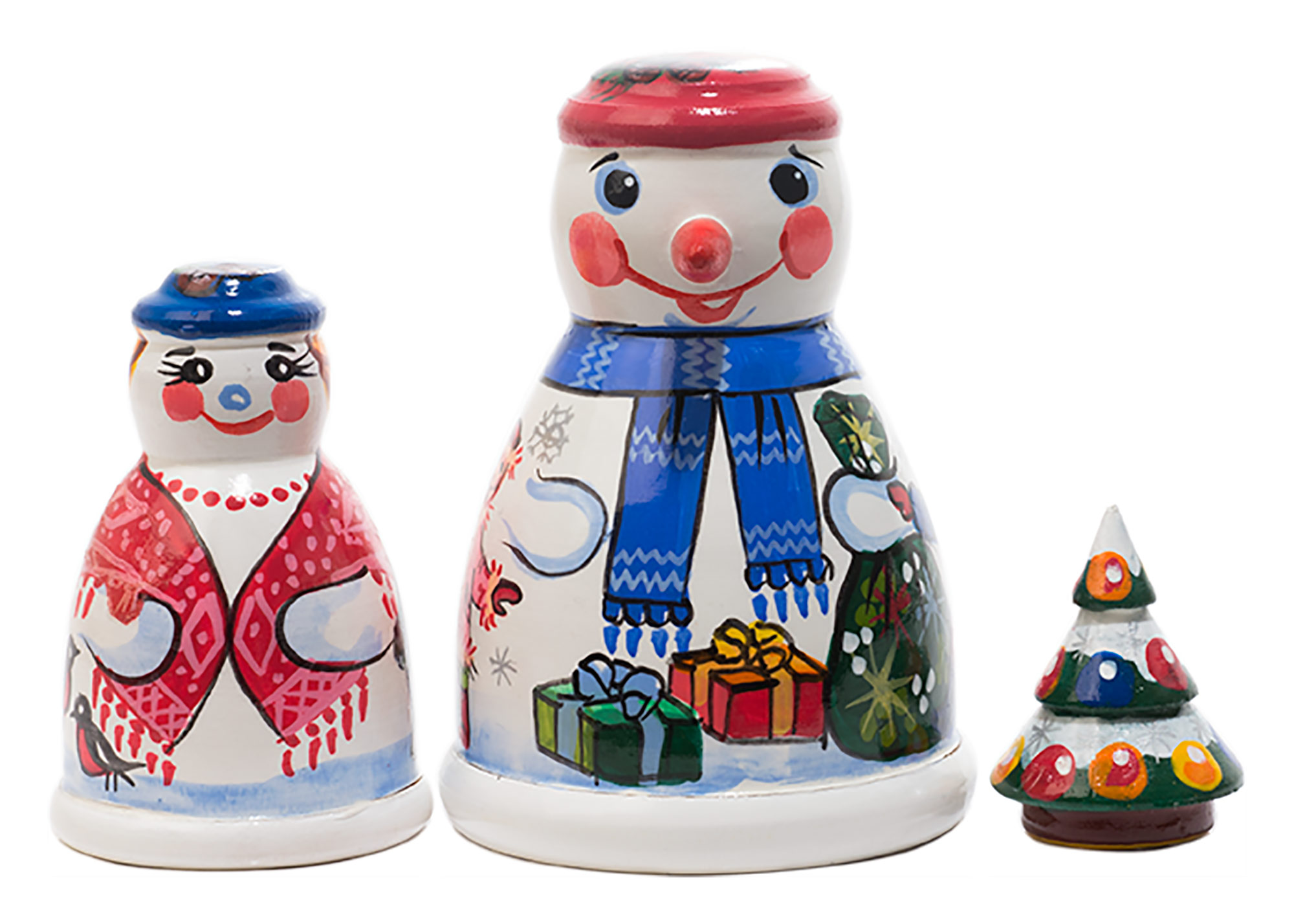 Buy Frosty Snowman Nesting Doll 3pc./4"  at GoldenCockerel.com