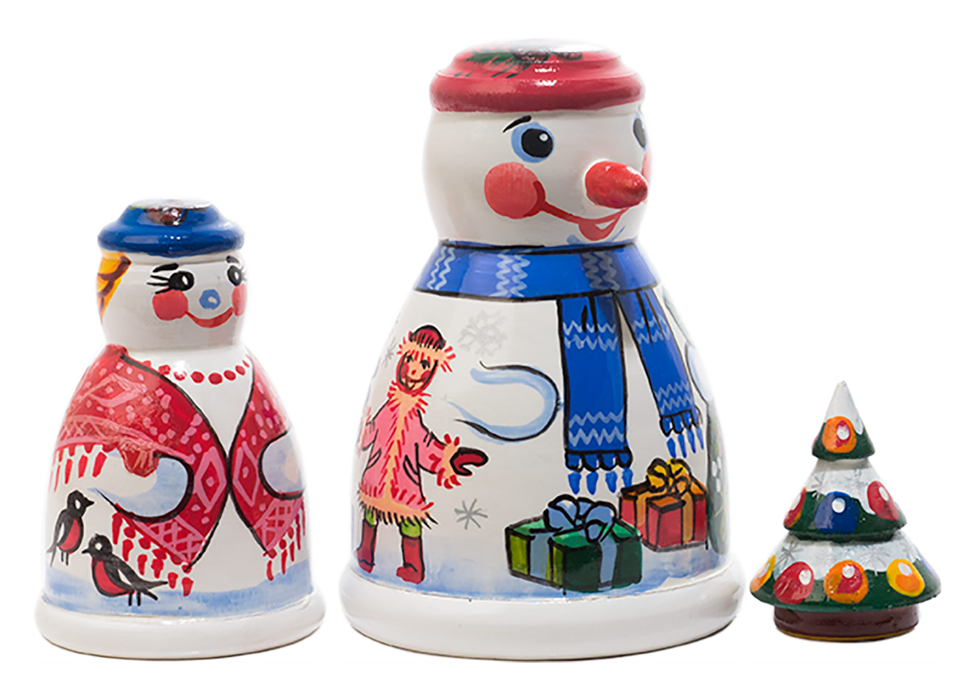 Buy Frosty Snowman Nesting Doll 3pc./4"  at GoldenCockerel.com