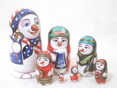 Buy International Snowmen Doll 7pc/8" at GoldenCockerel.com