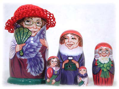 Buy Red Hat Ladies Nesting Doll 5pc./6" at GoldenCockerel.com