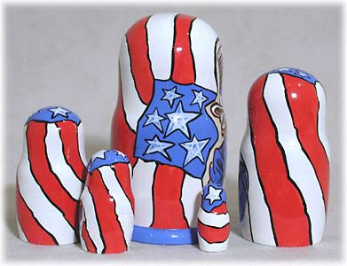 Buy Uncle Sam Nesting Doll 5pc./5" at GoldenCockerel.com