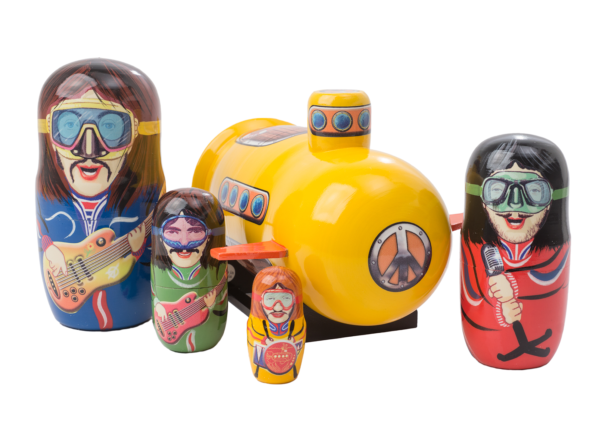 Buy Yellow Sub w/ Musicians Inside Nesting Doll 5pc./6" at GoldenCockerel.com