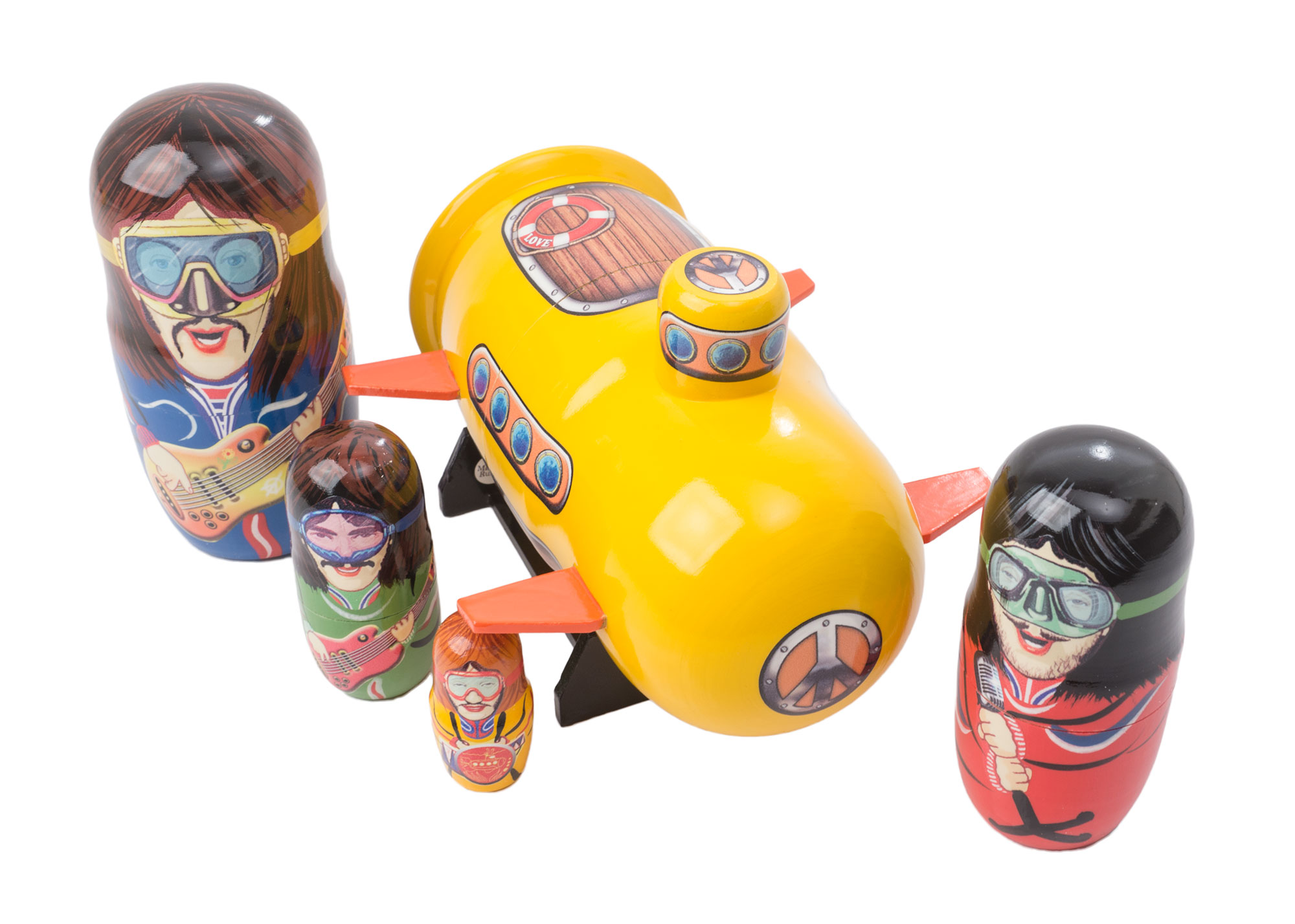 Buy Yellow Sub w/ Musicians Inside Nesting Doll 5pc./6" at GoldenCockerel.com