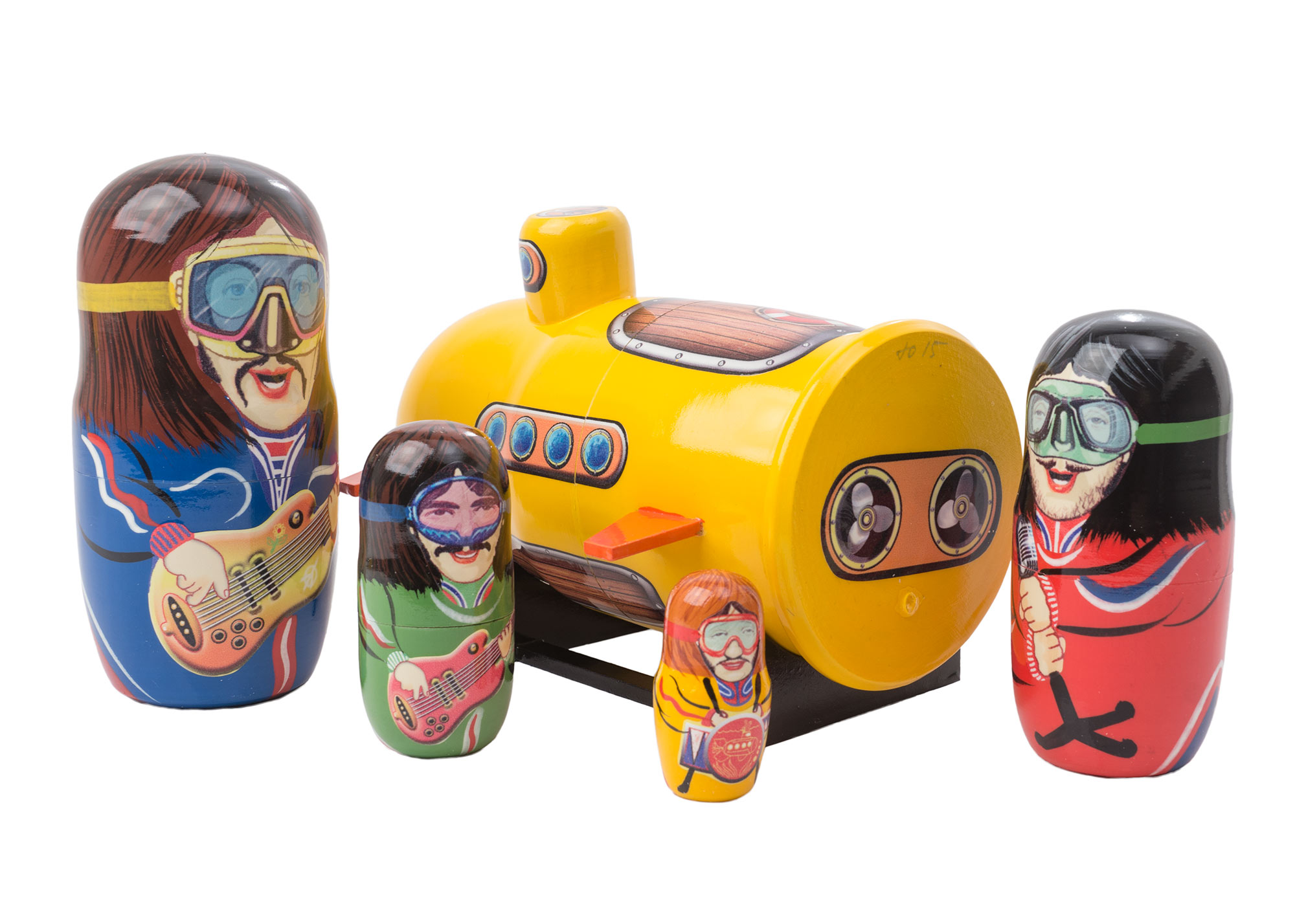 Buy Yellow Sub w/ Musicians Inside Nesting Doll 5pc./6" at GoldenCockerel.com