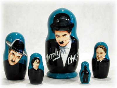 Buy Charlie Chaplin Stacking Doll 5pc./6" at GoldenCockerel.com