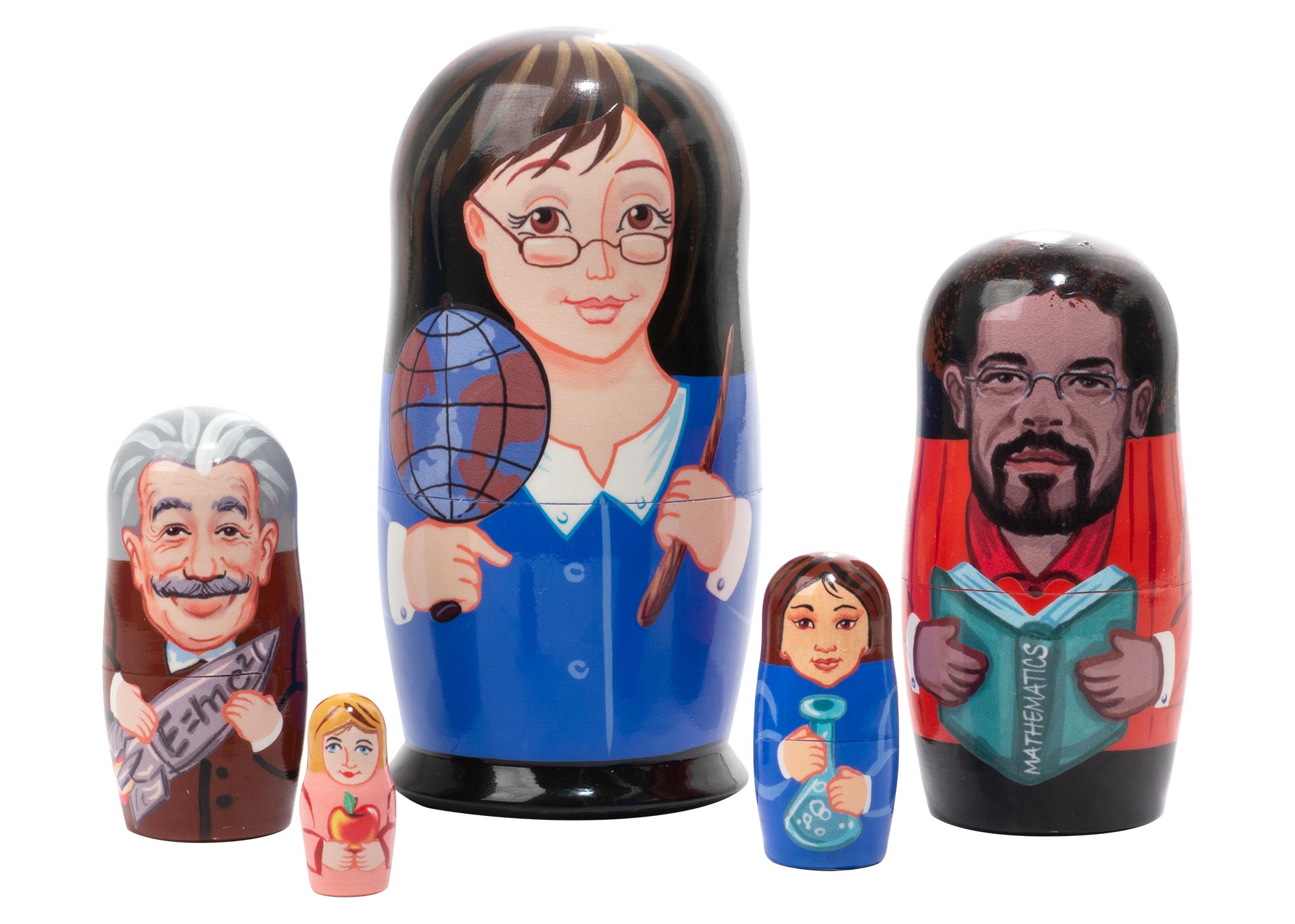 Buy School Teachers Educator Nesting Doll 5 pc./4"  at GoldenCockerel.com