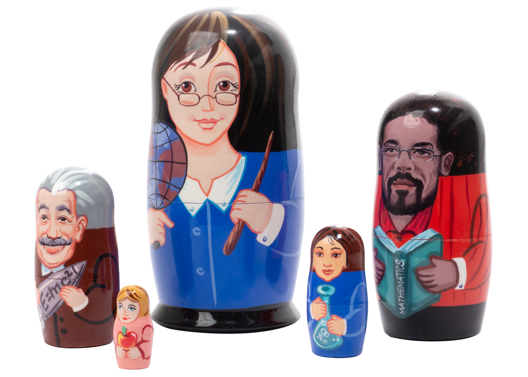 Buy School Teachers Educator Nesting Doll 5 pc./4"  at GoldenCockerel.com