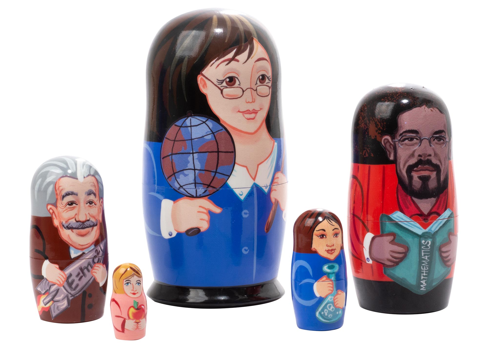 Buy School Teachers Educator Nesting Doll 5 pc./4"  at GoldenCockerel.com