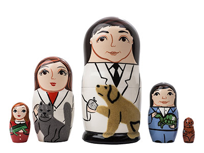 Matryoshka Nesting Doll Dentists Stomatolog Dentistry Dental Treatment 7 Pcs 