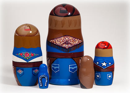 Buy Cowboy Nesting Doll 5pc./5” at GoldenCockerel.com