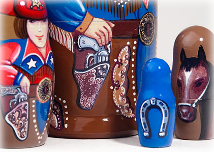 Buy Cowboy Nesting Doll 5pc./5” at GoldenCockerel.com