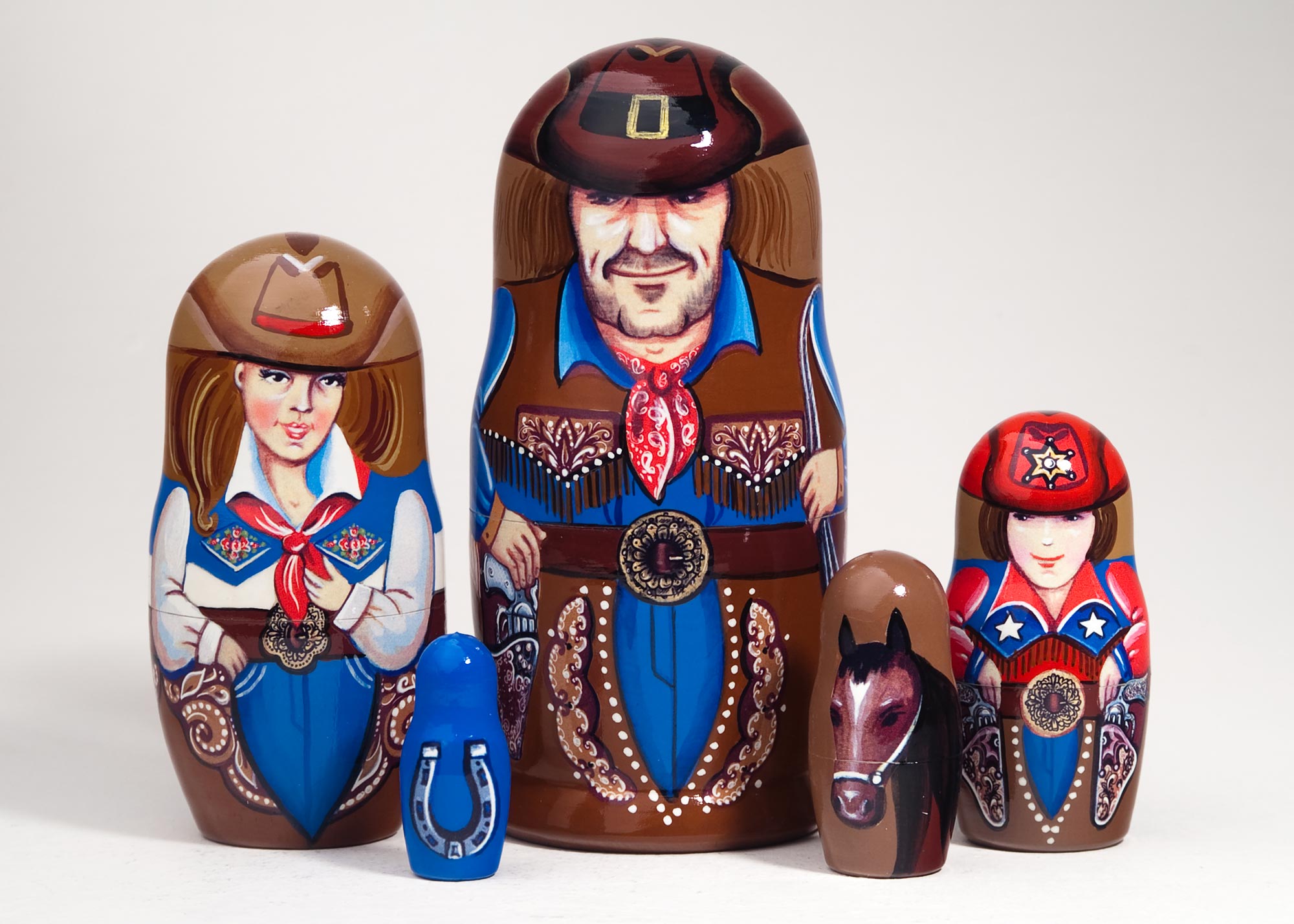 Buy Cowboy Nesting Doll 5pc./5” at GoldenCockerel.com