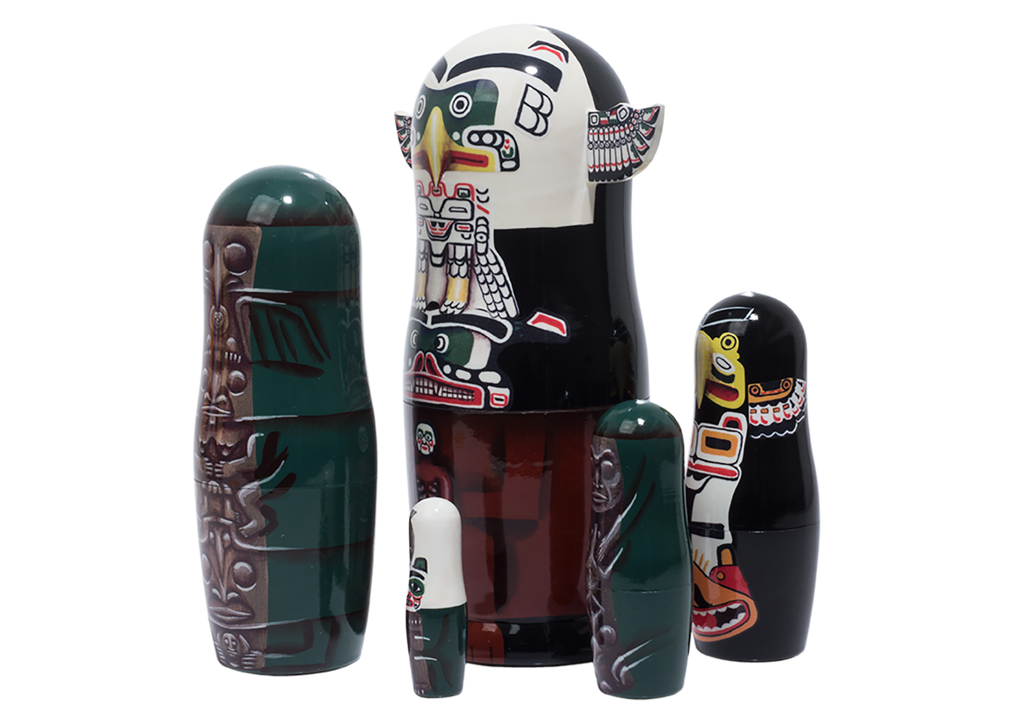 Buy Totem Pole Nesting Doll 5pc./8" at GoldenCockerel.com