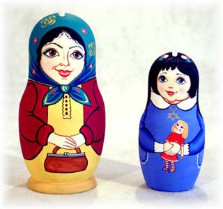 Buy Tsedaka Boxes Set of 2 - Mother and Daughter, 6" at GoldenCockerel.com