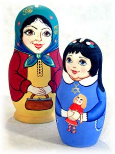 Buy Tsedaka Boxes Set of 2 - Mother and Daughter, 6" at GoldenCockerel.com