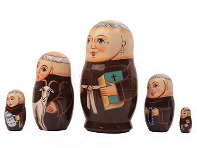 Buy Franciscan Monk Doll 5pc./4" at GoldenCockerel.com