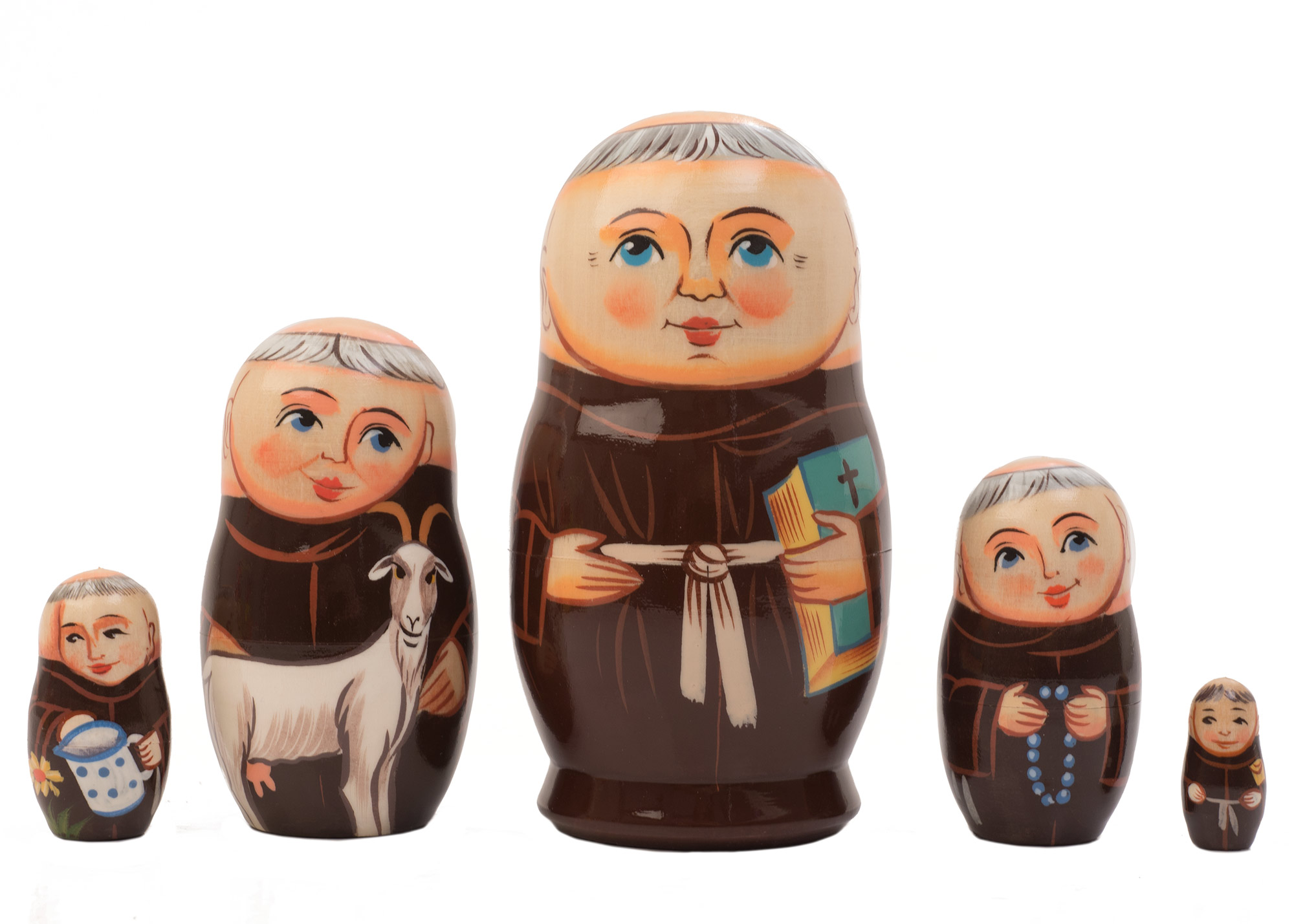 Buy Franciscan Monk Doll 5pc./4" at GoldenCockerel.com