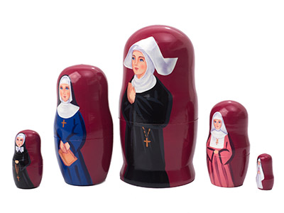 Buy Nun Nesting Doll 5pc./4" at GoldenCockerel.com