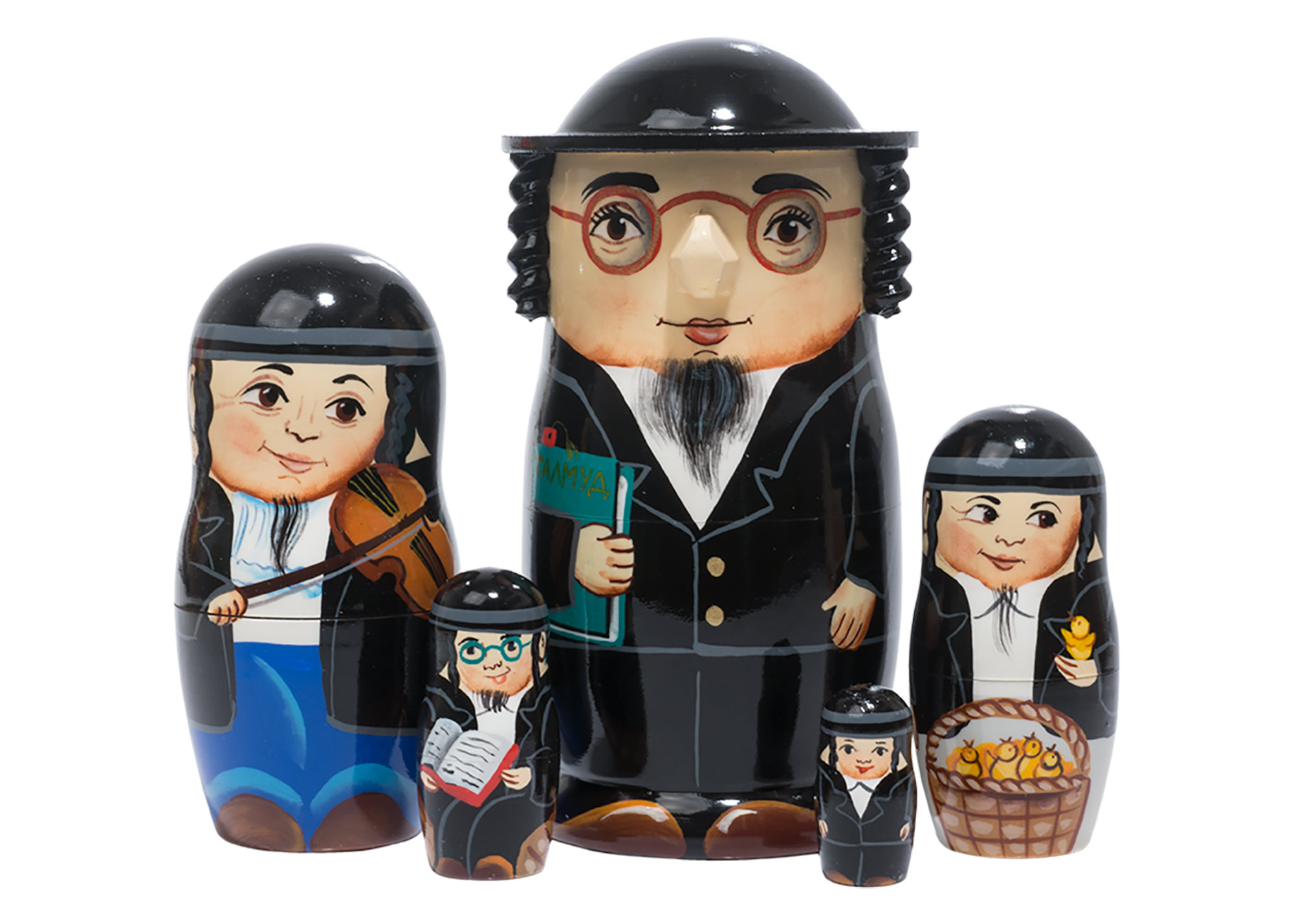 Buy Rabbi Russian Doll 5pc./5"  at GoldenCockerel.com