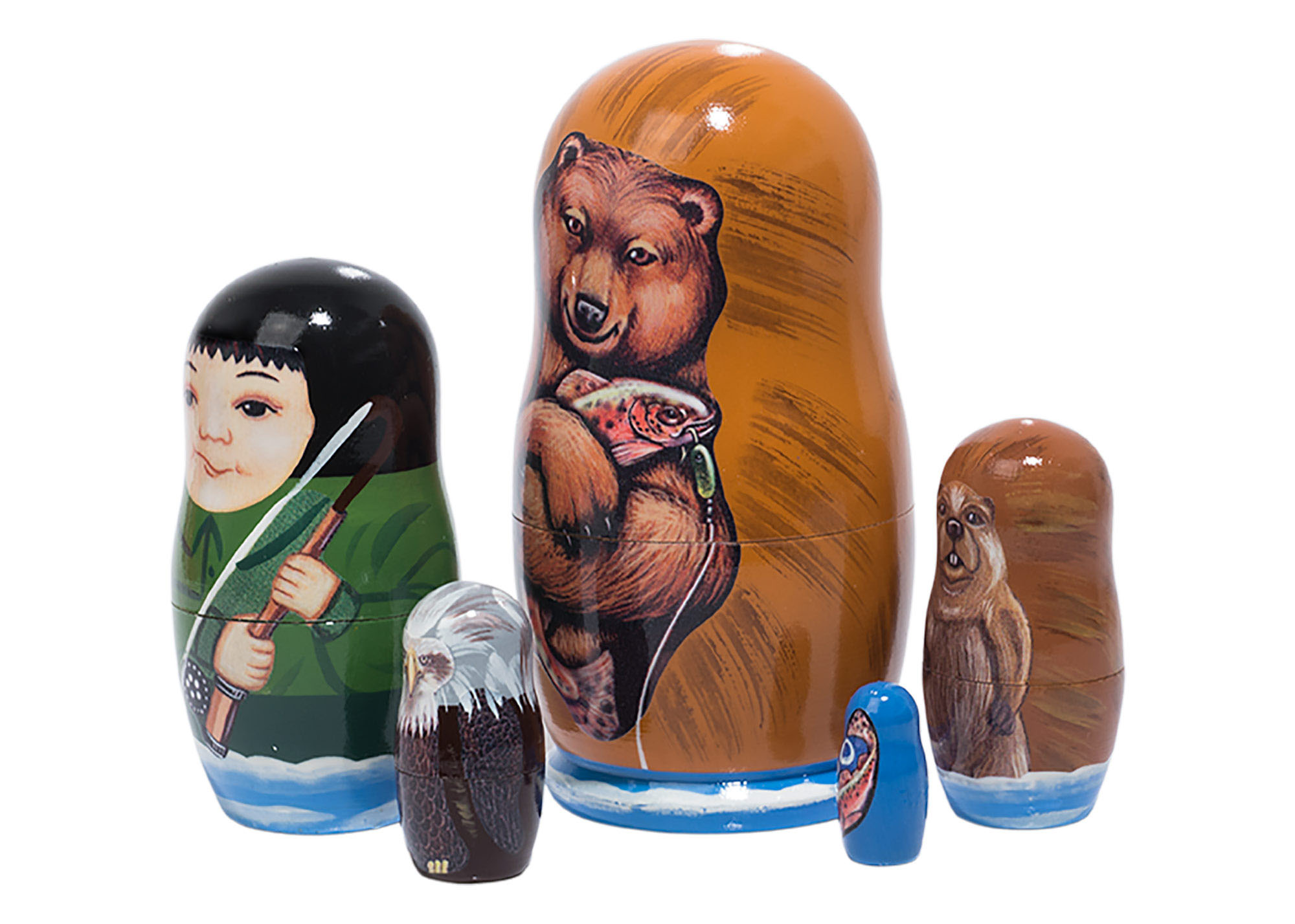 Buy Fishing Adventure Nesting Doll 5pc./4" at GoldenCockerel.com