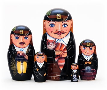 Buy Chimney Sweep Matryoshka Doll 5pc./5" at GoldenCockerel.com