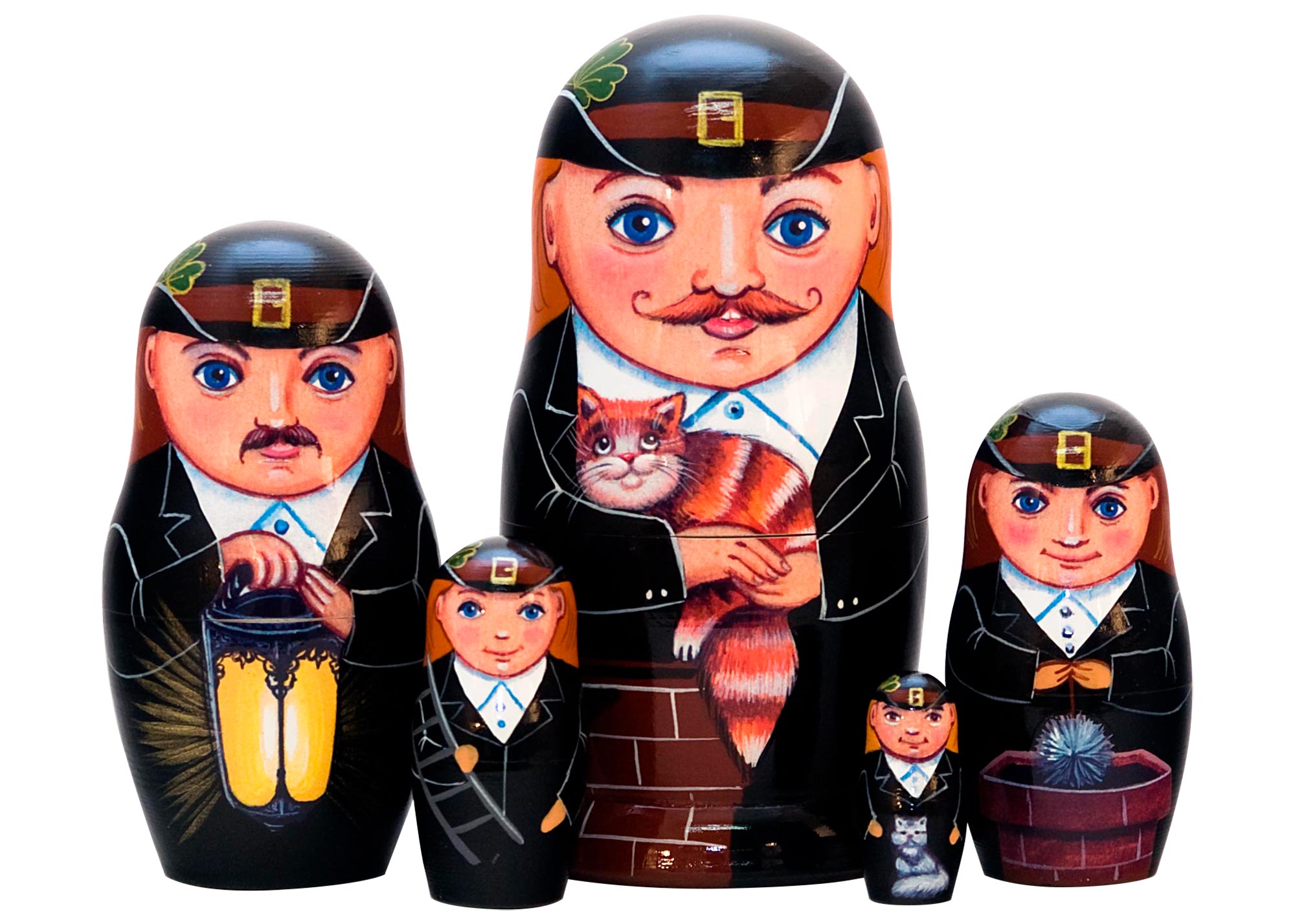 Buy Chimney Sweep Matryoshka Doll 5pc./5" at GoldenCockerel.com