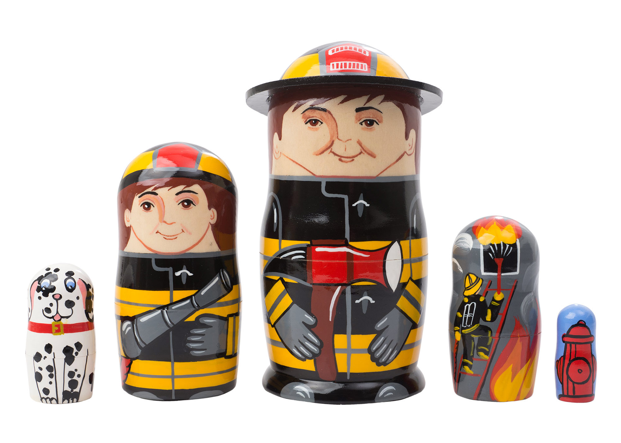 Buy Firefighter Nesting Doll 5pc./5" at GoldenCockerel.com