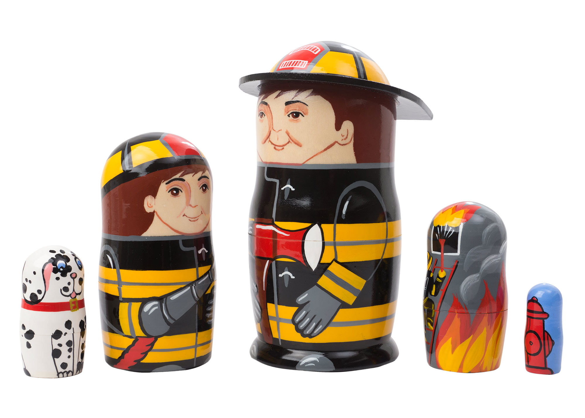 Buy Firefighter Nesting Doll 5pc./5" at GoldenCockerel.com