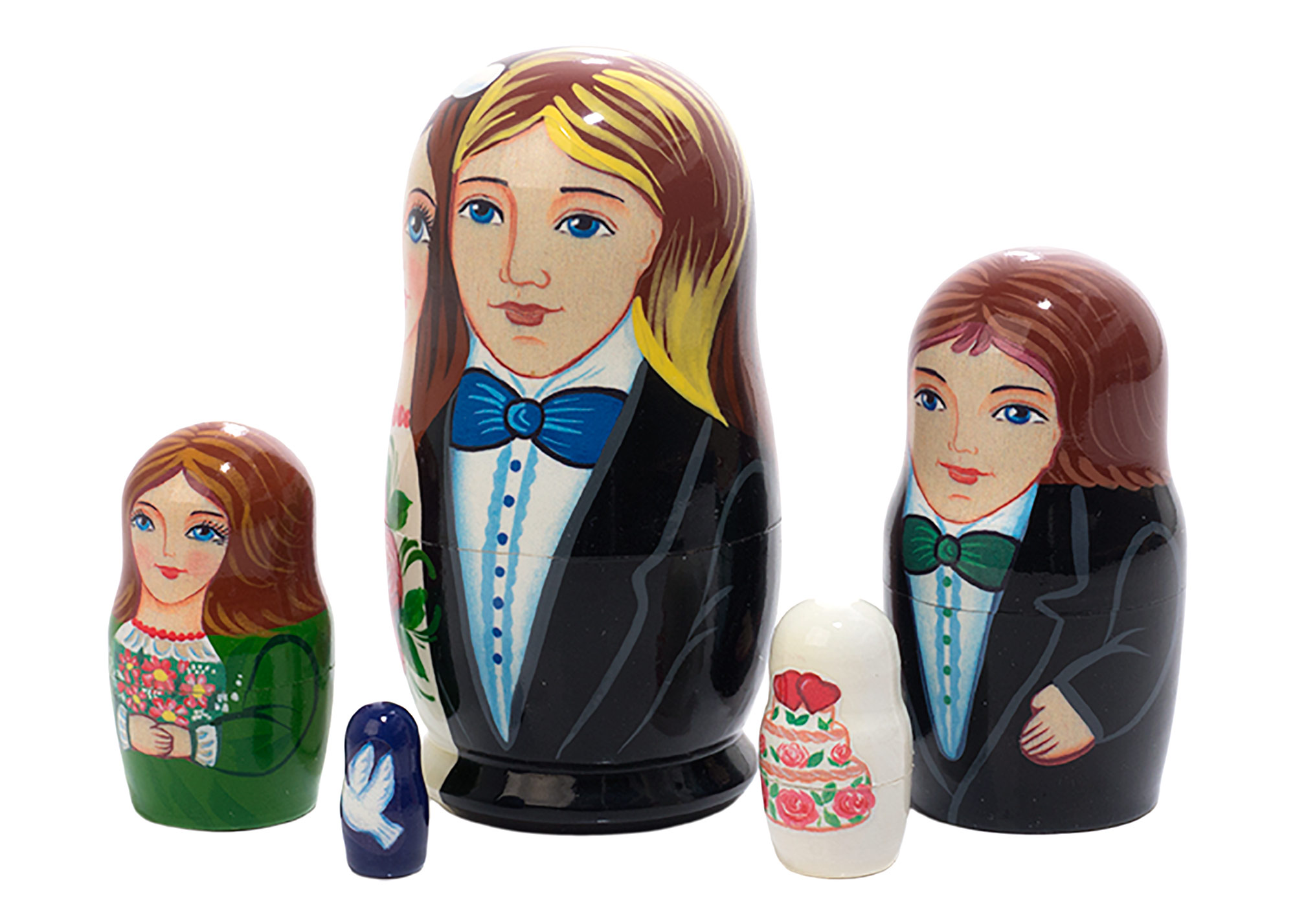 Buy Wedding Favor Nesting Doll 5pc./4" at GoldenCockerel.com