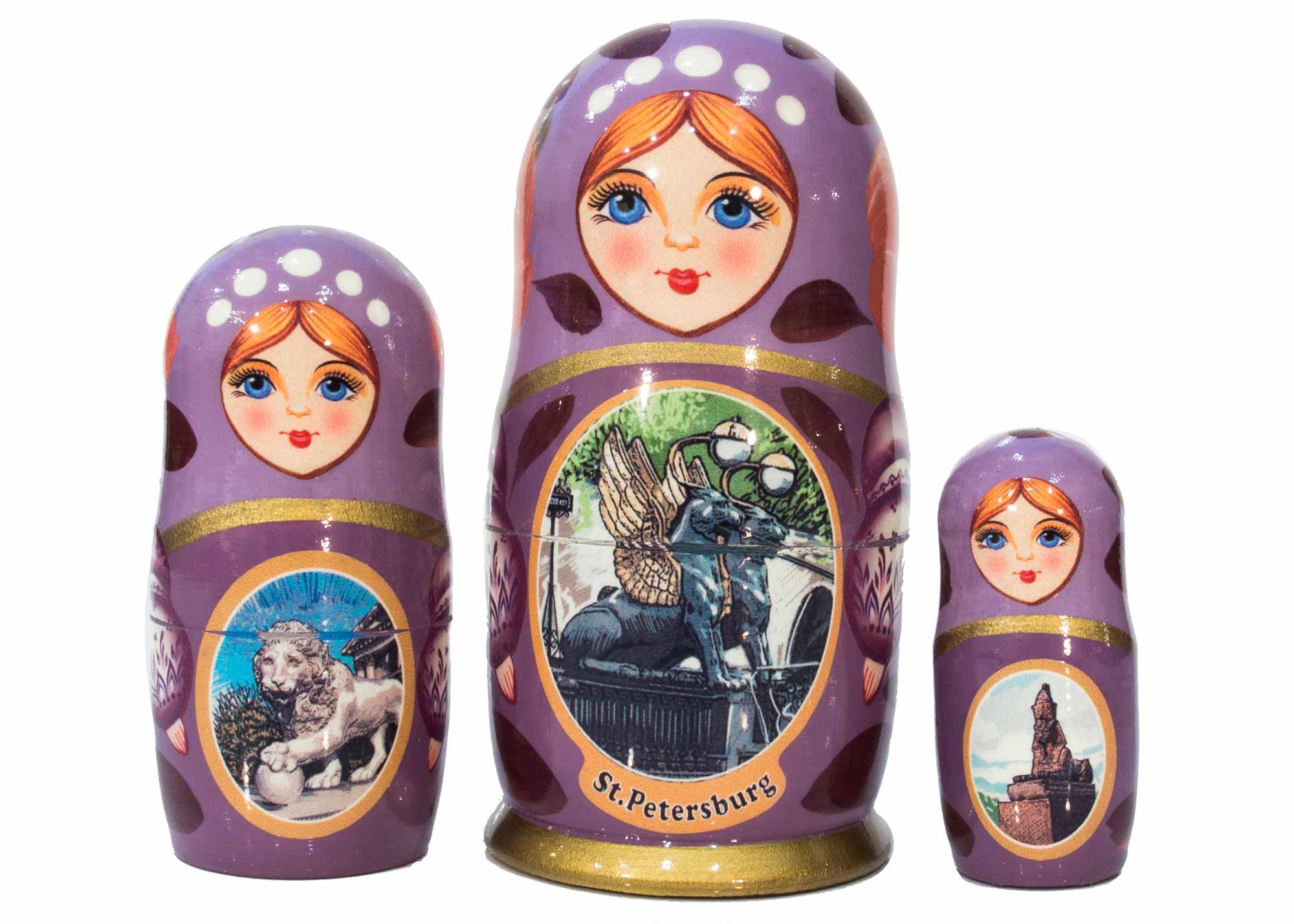 Buy Saint Petersburg Nesting Doll 3pc./4" - Lavender at GoldenCockerel.com