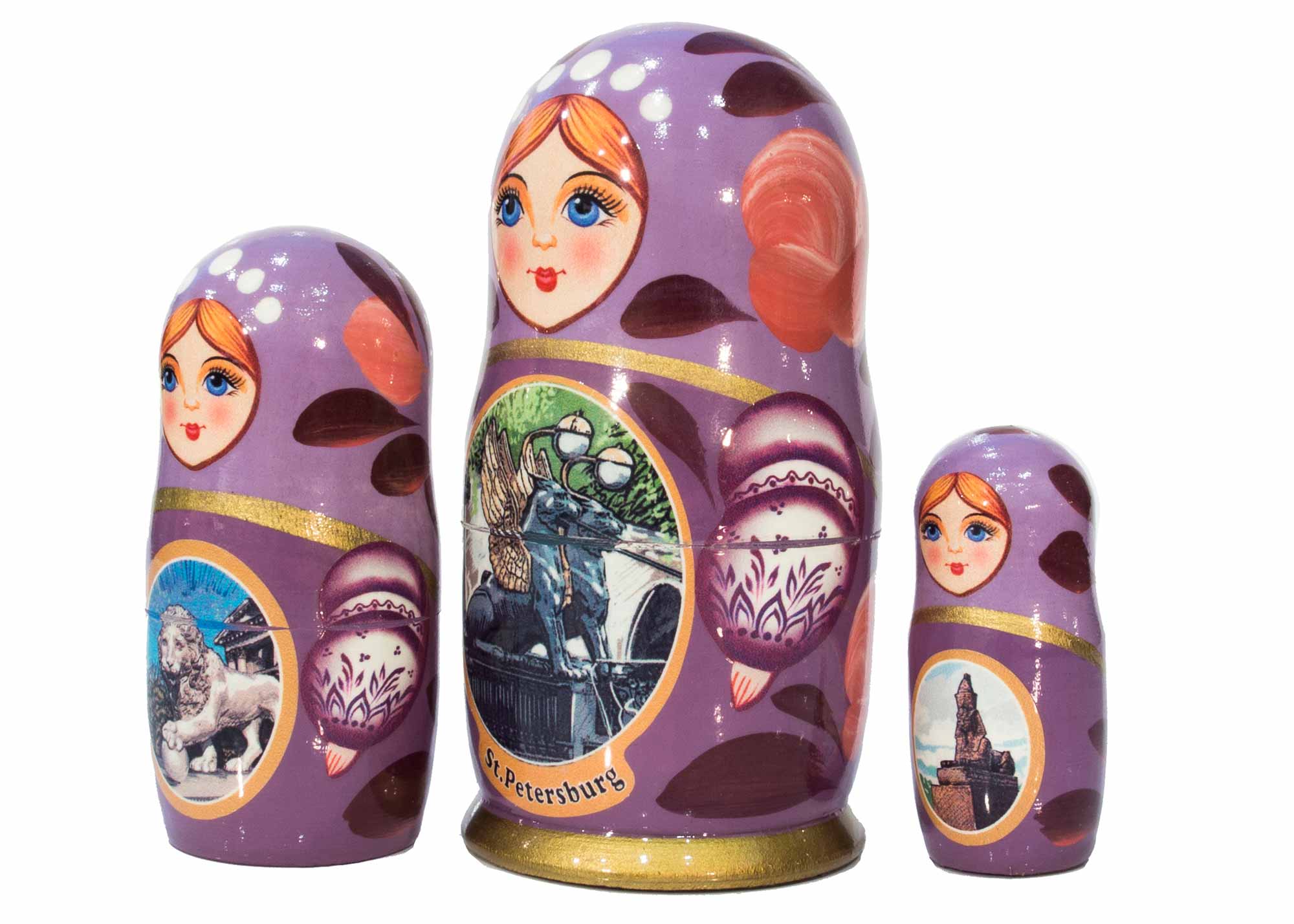 Buy Saint Petersburg Nesting Doll 3pc./4" - Lavender at GoldenCockerel.com