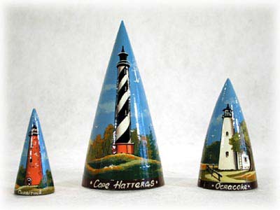 Buy Outer Banks Lighthouse Cone 3pc./7" at GoldenCockerel.com