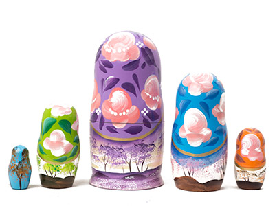 Buy Swan Heart Nesting Doll 5pc./6" at GoldenCockerel.com