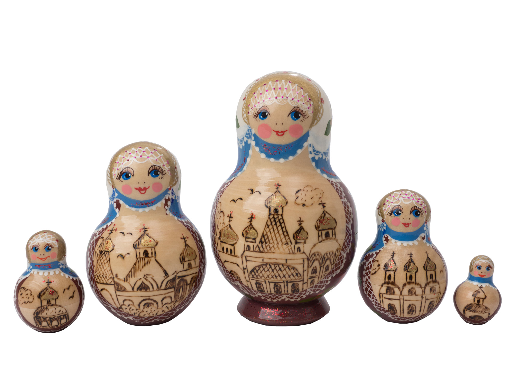 Buy Monastery Glitter Nesting Doll 5pc./5" at GoldenCockerel.com