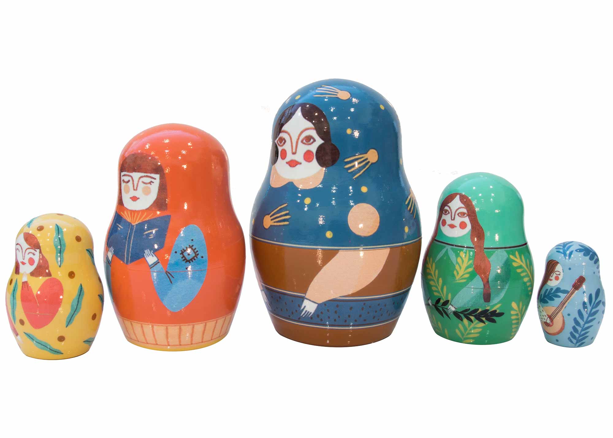 Buy Five Sisters Nesting Doll 5pc./5" at GoldenCockerel.com