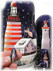 Buy Lighthouses in the Night Nesting Doll 7pc./8" at GoldenCockerel.com