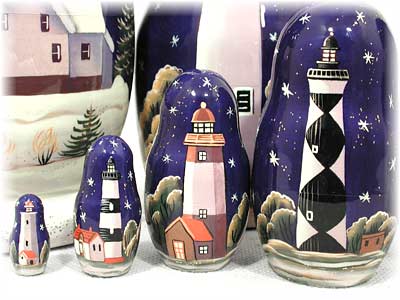 Buy Lighthouses in the Night Nesting Doll 7pc./8" at GoldenCockerel.com