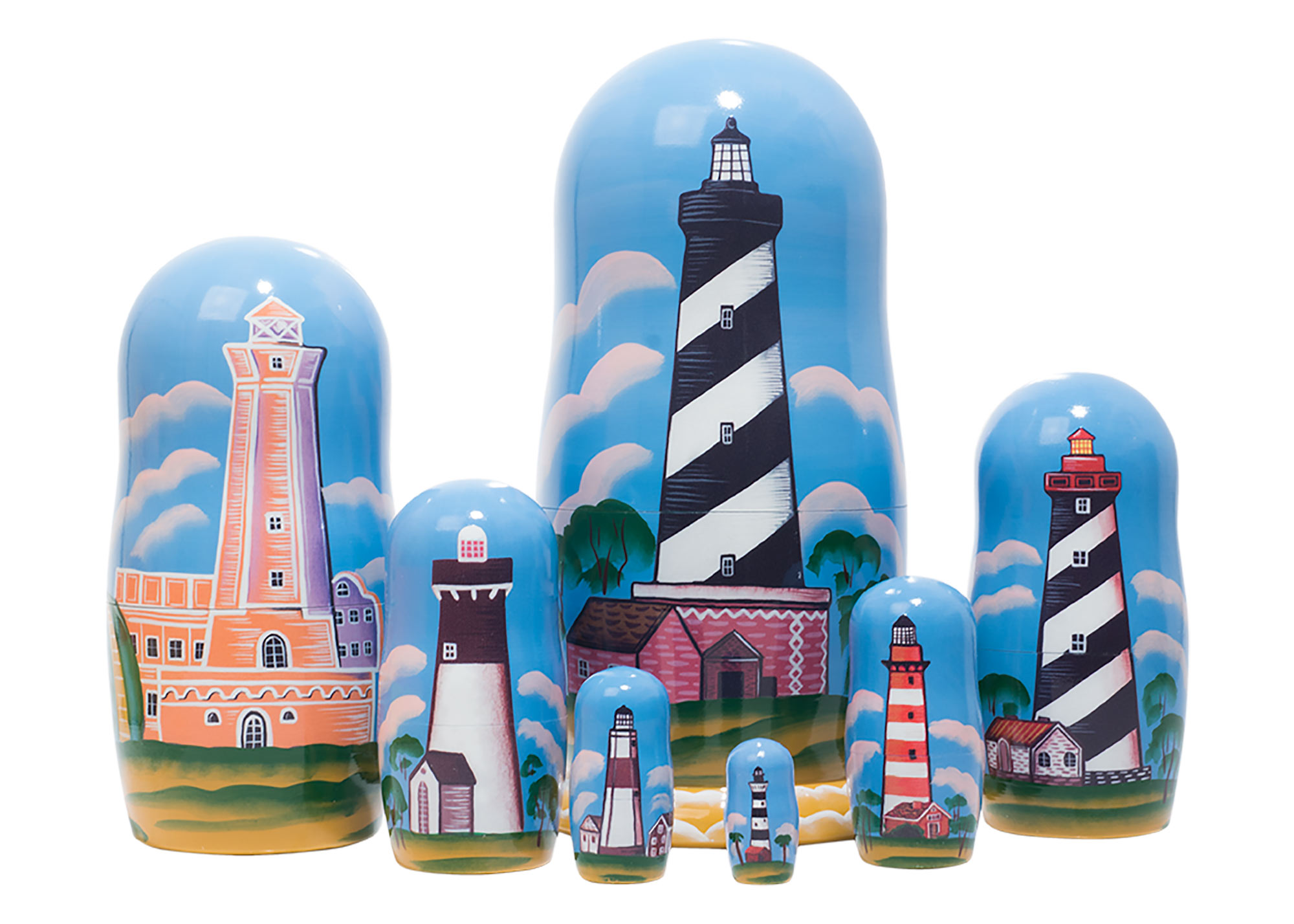 Buy Lighthouses of America Nesting Doll 7pc./8" at GoldenCockerel.com