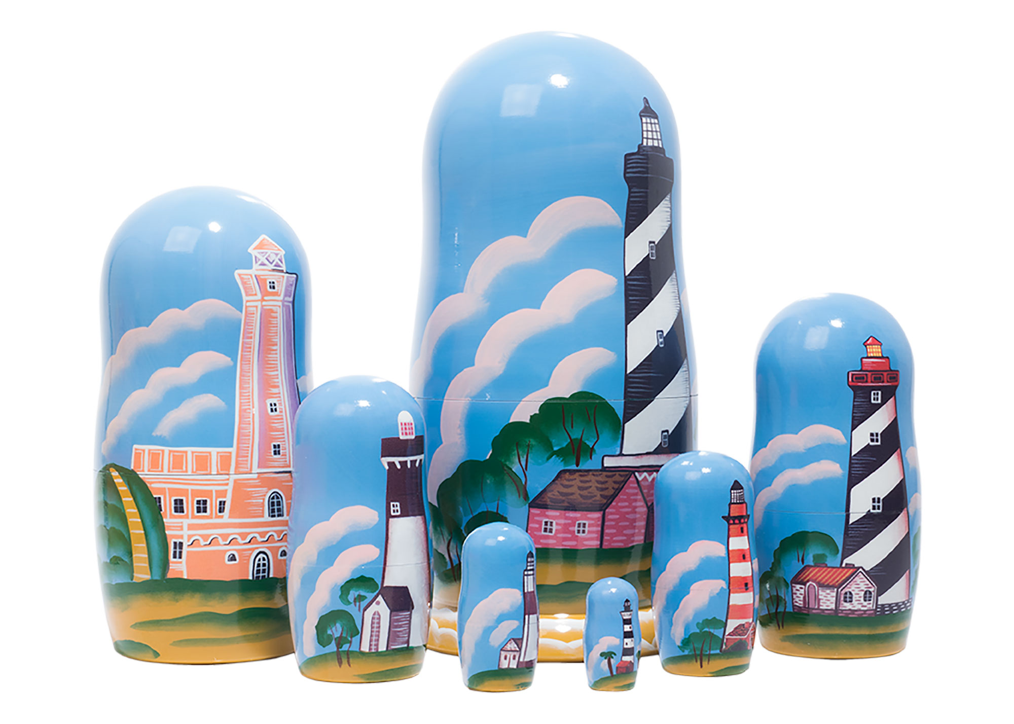 Buy Lighthouses of America Nesting Doll 7pc./8" at GoldenCockerel.com