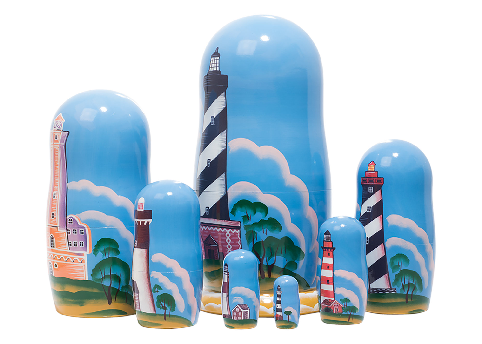 Buy Lighthouses of America Nesting Doll 7pc./8" at GoldenCockerel.com