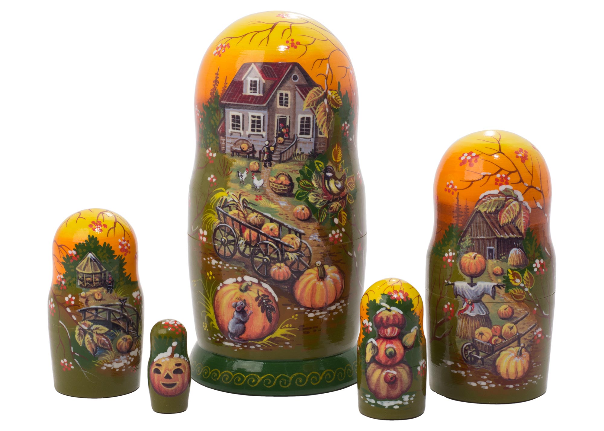 Buy Frost on the Pumpkin Thanksgiving Nesting Doll 5pc./5" at GoldenCockerel.com