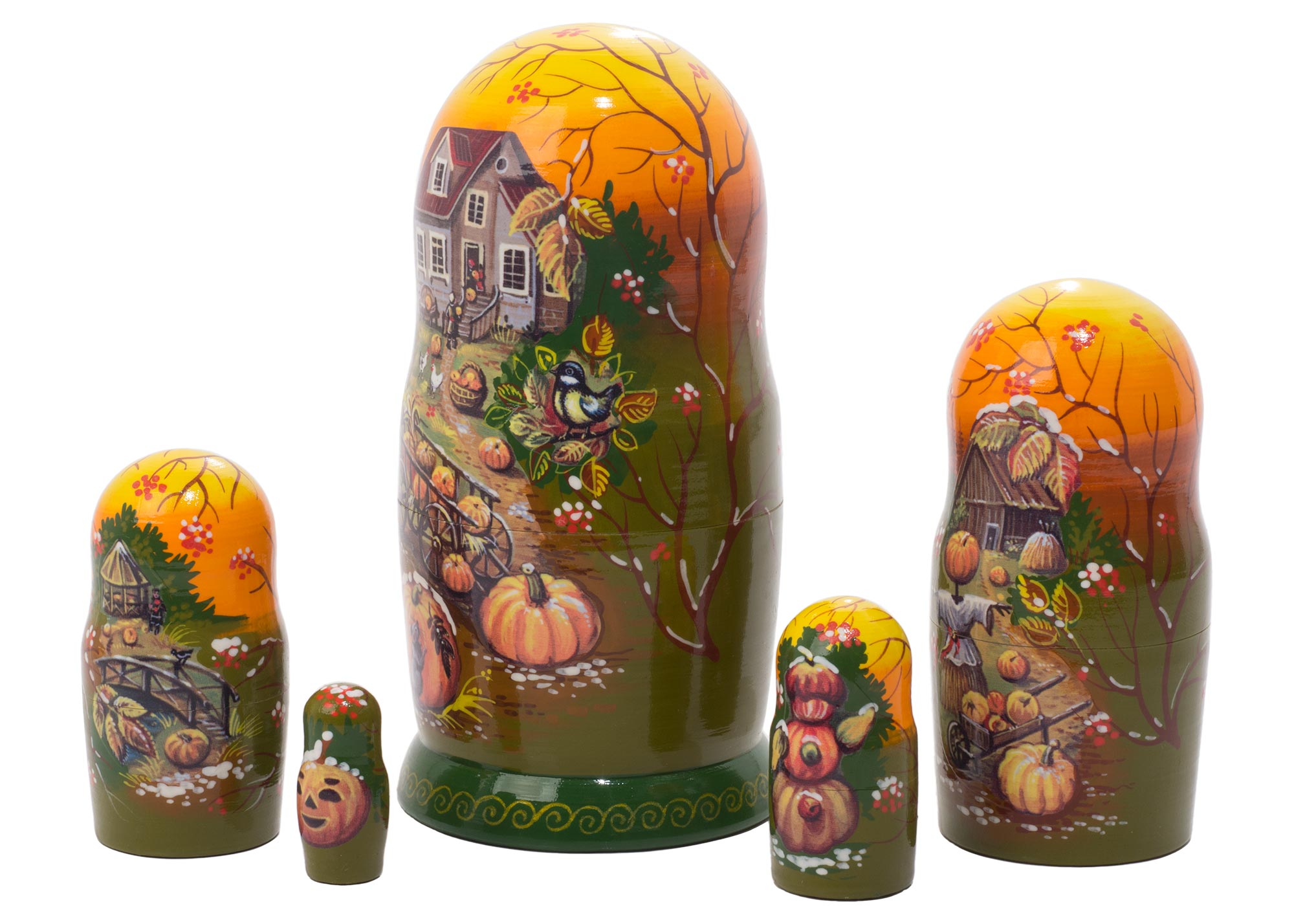 Buy Frost on the Pumpkin Thanksgiving Nesting Doll 5pc./5" at GoldenCockerel.com